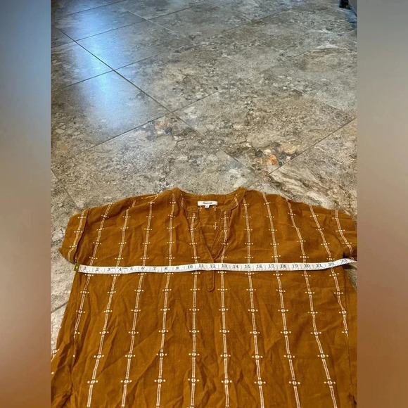 madewell lakeline popover top mustard yellow - Picture 4 of 5